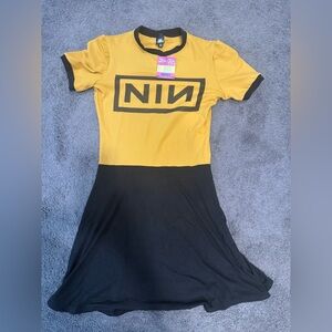 NIN Yellow and Black Mini Dress